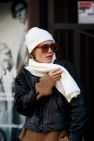 Wełniany szeroki duży Zimowy SZAL 100% wełny merino unisex śmietankowy 