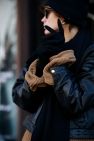 Wełniane Zimowe rękawiczki 100% wełny merino unisex czarny