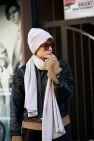 Wełniana Zimowa Czapka 100% wełny merino unisex Beżowo szara melanżowa 