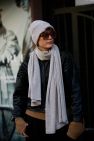 Komplet 100% Merino Wełniana Czapka i Wełniany Zimowy SZAL merino unisex Beż melanż 