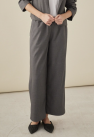 Szare szerokie spodnie Palazzo, kuloty, culottes Wełniane - wełna włoska 100% gładka, miękka