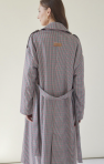 Oversizeowy stylowy przejsciowy Płaszcz wełna 100% z pagonami oversize w kratkę pepitkę brąz czerwień czerń 