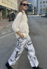Oversize'owa lniana koszula off white ecru 100% len one size