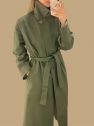 BAWEŁNIANY płaszcz trench na wiosnę khaki
