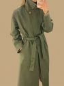 BAWEŁNIANY płaszcz trench na wiosnę khaki