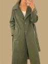 BAWEŁNIANY płaszcz trench na wiosnę khaki