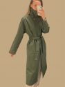 BAWEŁNIANY płaszcz trench na wiosnę khaki