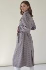 Oversizeowy stylowy przejsciowy Płaszcz wełna 100% z pagonami oversize w kratkę pepitkę brąz czerwień czerń 