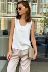 Biały top miły w dotyku tencel 100%