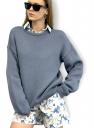 SHOP THE LOOK 11 - komplet bawełna w kwiaty szorty krótkie spodenki i koszula oraz sweter BAWEŁNA BLUE
