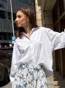 Biała oversize koszula My Style z bawełny włoskiej 100% 