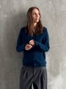 Sweter rozpinany szmaragdowy morski 100% wełna