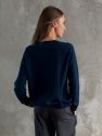 Sweter rozpinany szmaragdowy morski 100% wełna