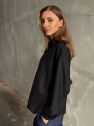 Oversize czarna koszula  z czystej wełny VIRGIN wool miękkiej