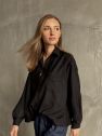 Oversize czarna koszula  z czystej wełny VIRGIN wool miękkiej