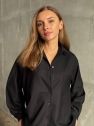 Oversize czarna koszula  z czystej wełny VIRGIN wool miękkiej