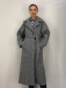 Płaszcz szary zimowy maxi a la karakuł oversize Kind of Magic