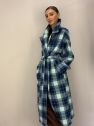 Płaszcz Wełniany Kind of Magic turkusowo-granatowa krata