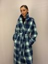 Płaszcz Wełniany Kind of Magic turkusowo-granatowa krata