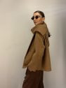 Kurtko płaszczyk wełniany camelowy karmelowy 100% Wełna z osobnym szalem w komplecie
