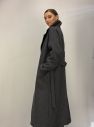 Płaszcz szary przejściowy wełniany maxi oversize Kind of Magic 100% wełna