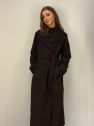 Płaszcz wełniany ciepła czekolada wąski wyszczuplający DREAM