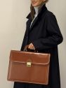 Neseser teczka 100% skóra naturalna koniakowa camelowa