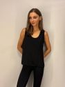 Czarny wiskozowy top bluzka samodzielny lub pod marynarkę
