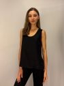 Czarny wiskozowy top bluzka samodzielny lub pod marynarkę