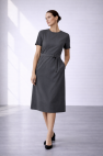 Sukienka szara grafitowa Office look wiskoza wełna 