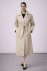 Beżowy bawełniany płaszcz prochowiec trencz KIND OF MAGIC unisex chłodny beż 