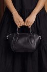 Czarna Skórzana torebka mała Z dwoma krótkimi rączkami i dodatkowym paskiem