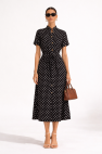 czarna sukienka Wiskozowa w białe Groszki