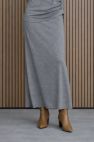 Dzianinowa bawełniana szara spódnica długa maxi z kieszeniami