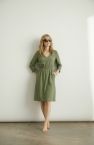 Sukienka dresowa solidna bawełna delikatna zieleń z lekką gumką