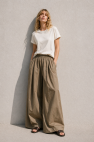 Szerokie luźne spodnie spódnico spodnie bawełniane camelowo beżowe popelinowe