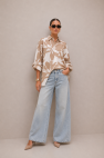 Koszula wiskoza 100% oversize My Style beżowo-biały wzór