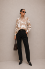 Koszula wiskoza 100% oversize My Style beżowo-biały wzór
