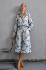 SHOP THE LOOK 20 - komplet bawełna w kwiaty na lato jortsy długie szorty kuloty za kolano i koszula - krótkie spodenki i góra z tej samej lekkiej włoskiej bawełny (Kopia)