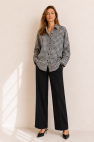 Koszula oversize biało czarna w kratkę My Style z włoskiej bawełny 100%