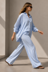 SHOP THE LOOK 10 - błękitna 100% mięciutka wiskoza kuloty i koszula na guziki