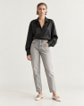 Czarna jedwabna Koszula MY STYLE gładka oversize