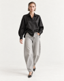 Czarna jedwabna Koszula MY STYLE gładka oversize