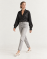 Czarna jedwabna Koszula MY STYLE gładka oversize