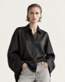 Czarna jedwabna Koszula MY STYLE gładka oversize