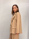 Garnitur camel beż oversize marynarka i luźne spodnie