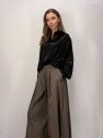 Czarna jedwabna Koszula MY STYLE gładka oversize