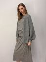 Puchaty oversize cieply luźny sweter kardigan 100% wiskoza szary z szerokim rękawem