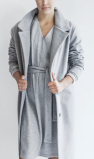 100% WEŁNA Płaszcz SCANDINAVIAN DREAM GREY WOOL z paskiem