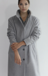 100% WEŁNA Płaszcz SCANDINAVIAN DREAM GREY WOOL z paskiem